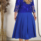 Robe femme unie avec veste en dentelle brodée