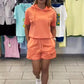 Ensemble avec sweat à capuche manches courtes et bas pour femme