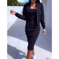 Ensemble robe et veste bodycon à bretelles spaghetti