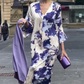 Robe longue élégante pour femme avec col en V