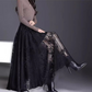 👗Jupe plissée taille haute – Coupe trapèze avec dentelle et détails transparents💕