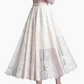 👗Jupe plissée taille haute – Coupe trapèze avec dentelle et détails transparents💕