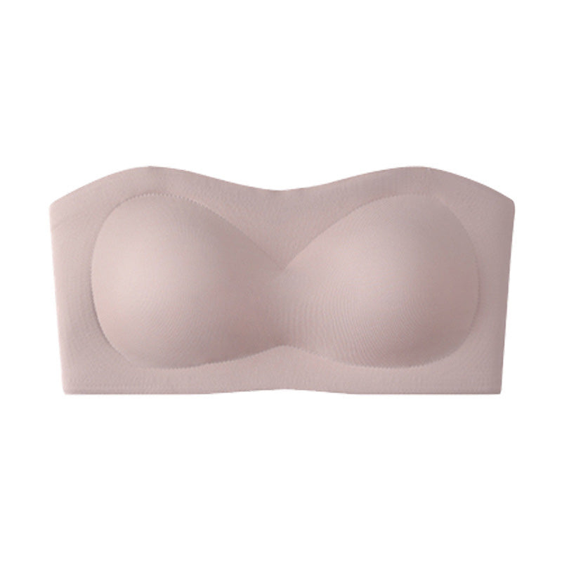 ⛱️Special Price ￡11.99!💞Women's Strapless Bras Push Up Bandeau Bra Non Slip Seamless Wireless Supportive Padded Bra