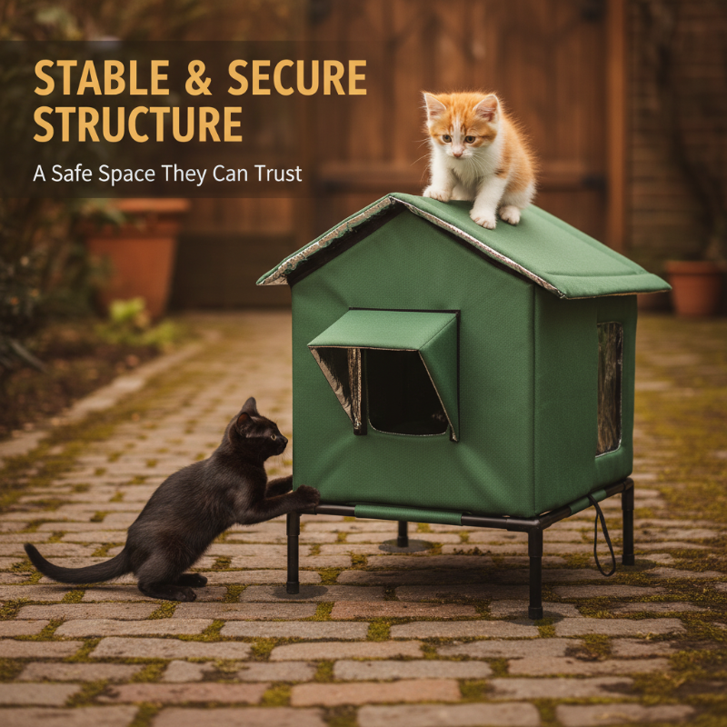 🐱🏡 -50% ! 🌿 Maison pour Chat Extérieure Surélevée Toutes Saisons – Oxford & Aluminium Thermique, Impérméable & Pliable.