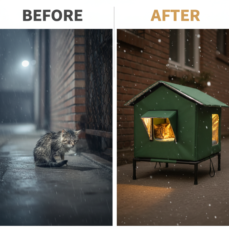 🐱🏡 -50% ! 🌿 Maison pour Chat Extérieure Surélevée Toutes Saisons – Oxford & Aluminium Thermique, Impérméable & Pliable.