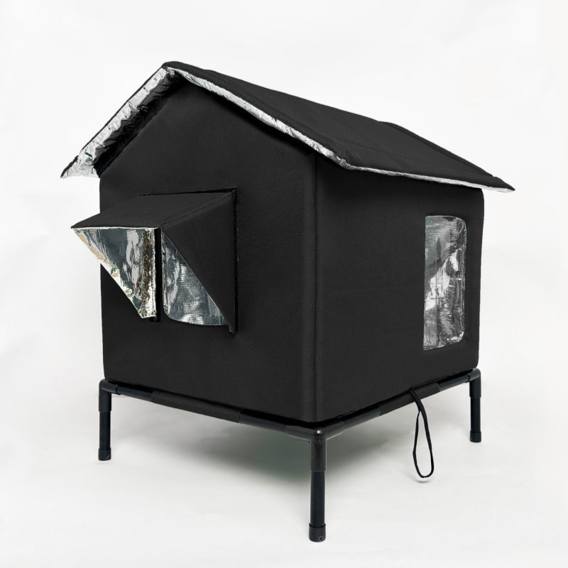 🐱🏡 -50% ! 🌿 Maison pour Chat Extérieure Surélevée Toutes Saisons – Oxford & Aluminium Thermique, Impérméable & Pliable.