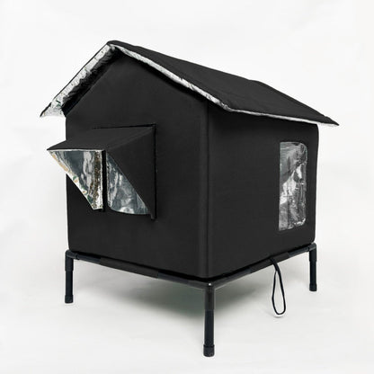 🐱🏡 -50% ! 🌿 Maison pour Chat Extérieure Surélevée Toutes Saisons – Oxford & Aluminium Thermique, Impérméable & Pliable.