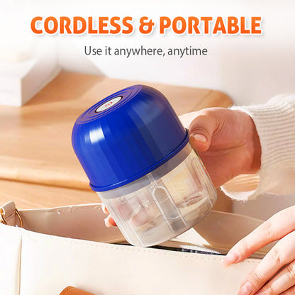 🍽️⚡ -50% ! 🔪 Mini-Hachoir Électrique Sans Fil USB-C – Moteur Grande Vitesse 3 Lames Inox, Une Touche Zéro Fatigue Mains, Démontable Lavable Hygiénique Polyvalent Ail Légumes Bébé · 3 Coloris