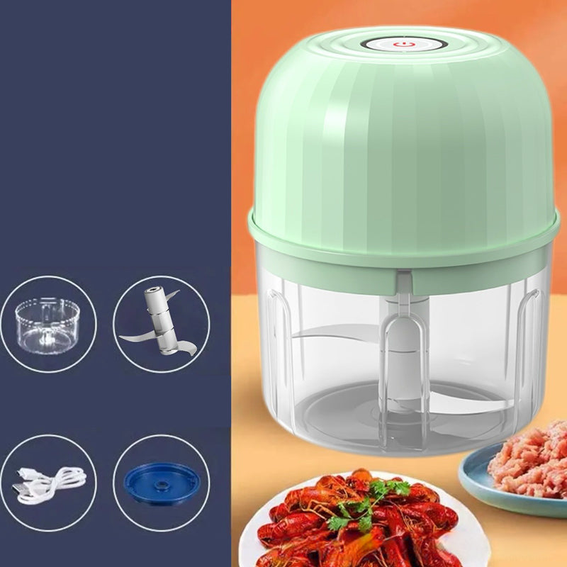 🍽️⚡ -50% ! 🔪 Mini-Hachoir Électrique Sans Fil USB-C – Moteur Grande Vitesse 3 Lames Inox, Une Touche Zéro Fatigue Mains, Démontable Lavable Hygiénique Polyvalent Ail Légumes Bébé · 3 Coloris