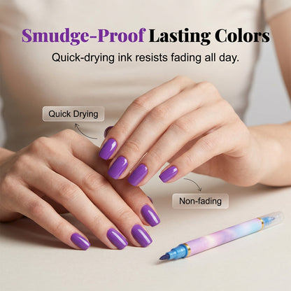 🥳2026 HOT SALE🥳💅50K+ SOLD! 🎉10-Color Dual-Tip Nail Art Marker Pen Set