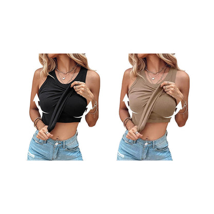🔥Special Price ￡22.99!!🔥Women's Ribbed Tank Top with Shelf Bra