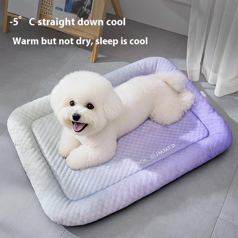 🔥 SALE ONLY￡13.99!!❄Pawchill™🇬🇧Pet Cooling Mat for Dogs & Cats 🐾  Naturally Cool Ice-Silk Pad • Breathable, Washable & Soft 🌿  For Floors, Sofas & Car Travel • Multiple Sizes • Gradient Colours ☀️🐶🐱