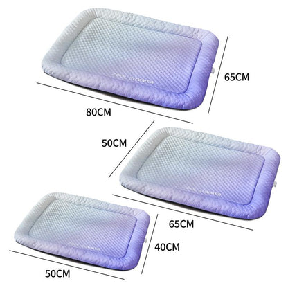 🔥 SALE ONLY￡13.99!!❄Pawchill™🇬🇧Pet Cooling Mat for Dogs & Cats 🐾  Naturally Cool Ice-Silk Pad • Breathable, Washable & Soft 🌿  For Floors, Sofas & Car Travel • Multiple Sizes • Gradient Colours ☀️🐶🐱