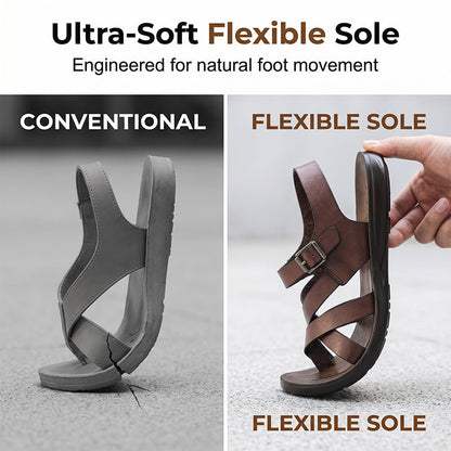 ☀️ LIMITED TIME 50% OFF! Men’s Adjustable Roman Sandals – Soft Flexible Sole, Secure Buckle Fit and Versatile Summer Style