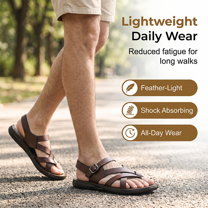 ☀️ LIMITED TIME 50% OFF! Men’s Adjustable Roman Sandals – Soft Flexible Sole, Secure Buckle Fit and Versatile Summer Style
