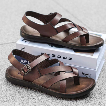 ☀️ LIMITED TIME 50% OFF! Men’s Adjustable Roman Sandals – Soft Flexible Sole, Secure Buckle Fit and Versatile Summer Style