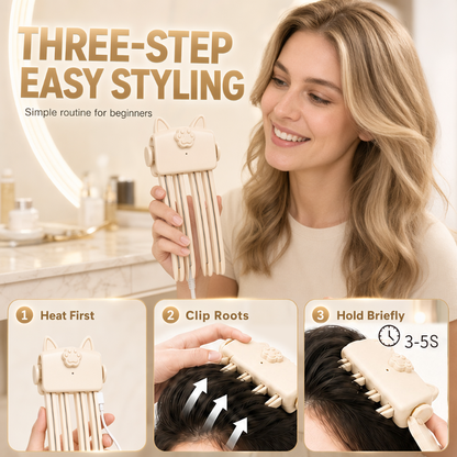 🔥 -50 % | 💇Pince Chauffante Sans Fil – Volumateur Racine Cheveux Fins