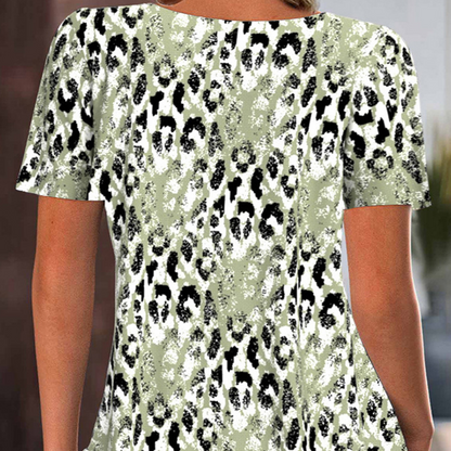 👚 Women's Casual Printed Round Neck Short Sleeve Top — Lightweight Summer T-Shirt | Relaxed Fit | Versatile Everyday Wear