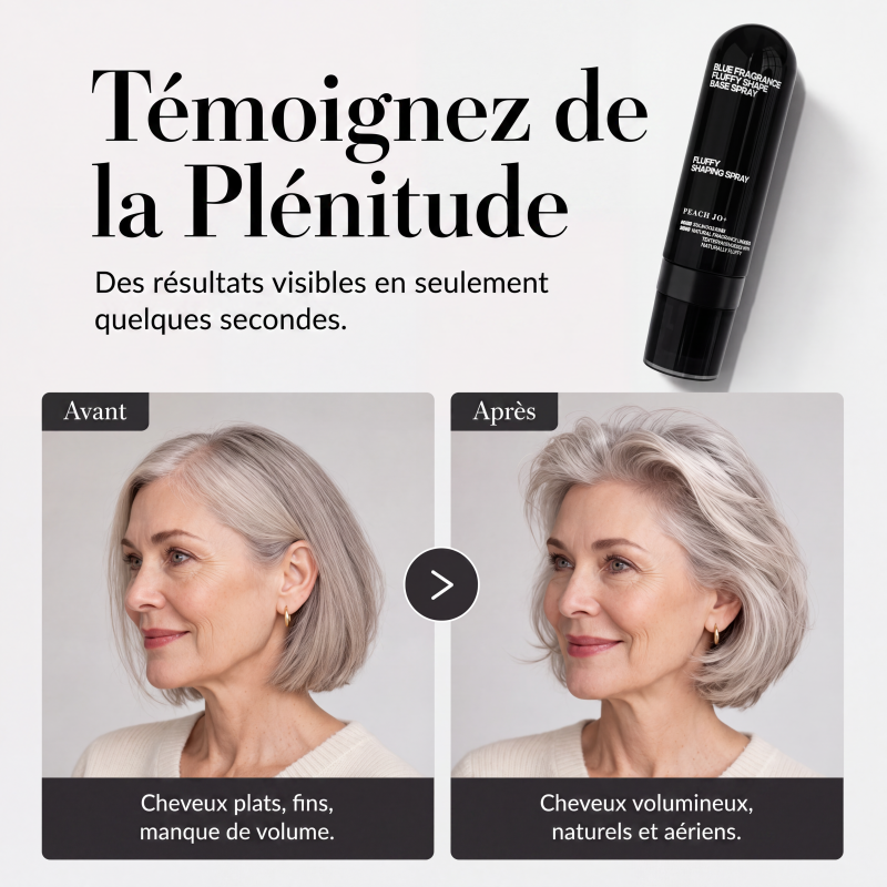 Spray coiffant volumisant pour cheveux 90 ml, brume volumisante longue durée au parfum de pêche