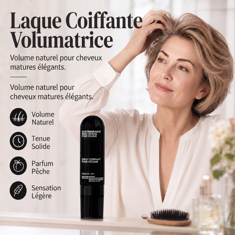 Spray coiffant volumisant pour cheveux 90 ml, brume volumisante longue durée au parfum de pêche