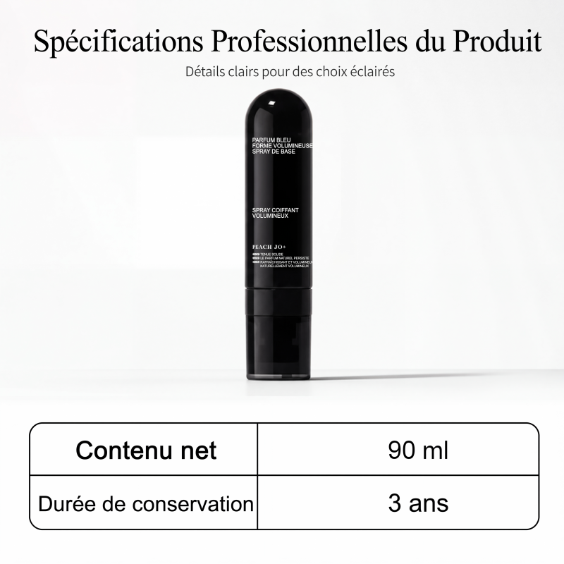 Spray coiffant volumisant pour cheveux 90 ml, brume volumisante longue durée au parfum de pêche