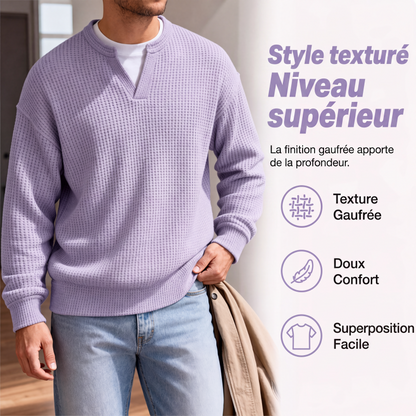 🎁 Vente 2026 — Plus de 40 100 vendus!✨T-shirt en nid d'abeille confort superposé
