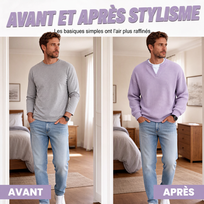 🎁 Vente 2026 — Plus de 40 100 vendus!✨T-shirt en nid d'abeille confort superposé