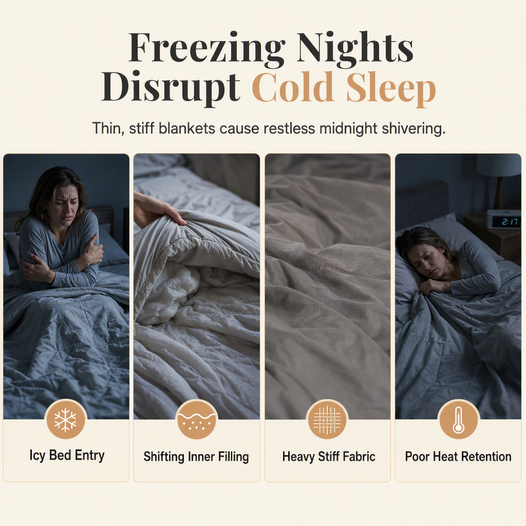 ⏳🔥LIMITED-TIME 50% OFF! ⏰🛌Double-Sided Sherpa Fleece Winter Comforter, thick velvet-warm cozy quilt for cold nights❄️