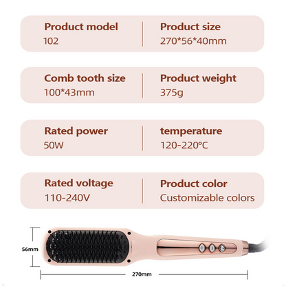 🔥‑50% Réduction ! Brosse de coiffage intelligente 💇‍♀️ Lissage facile, cheveux doux, idéal pour coiffer rapidement ✨