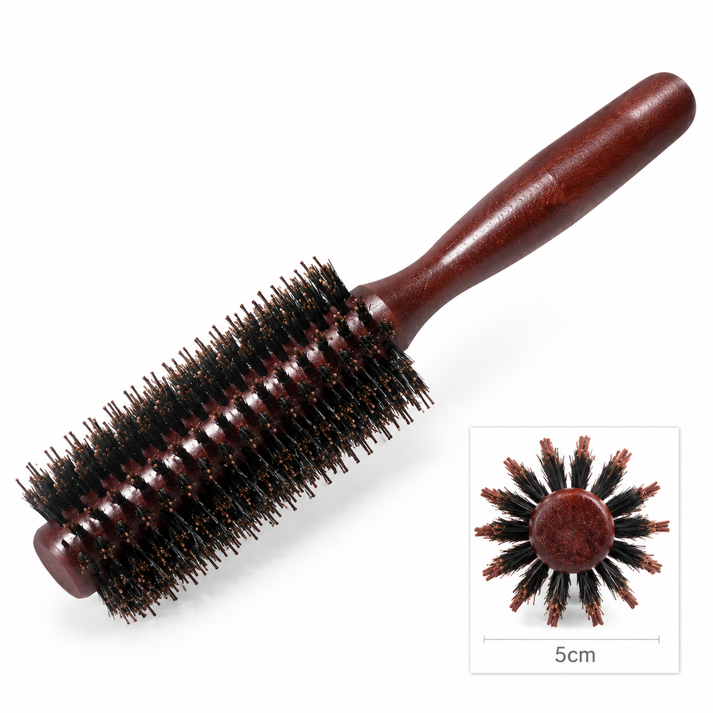 🥳2026 HOT SALE🥳💞50K+ SOLD! 💇✨ 50% OFF! Boar Bristle Round Hair Brush – distributes natural oils for glossy, bouncy salon curls. Dual-height bristles & lightweight grip for easy blow-dry styling! 🛡️💪