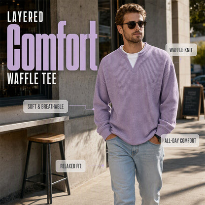 ✨ 50% OFF | Layered Comfort Waffle Tee 👕