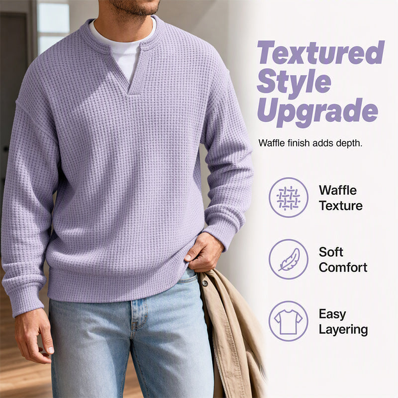 ✨ 50% OFF | Layered Comfort Waffle Tee 👕