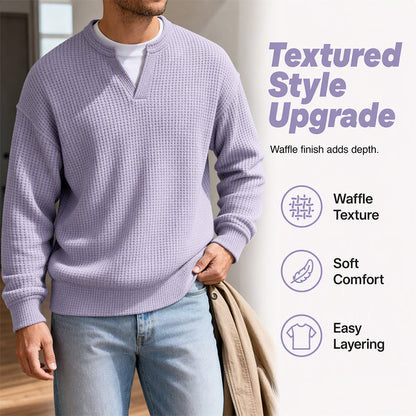 ✨ 50% OFF | Layered Comfort Waffle Tee 👕